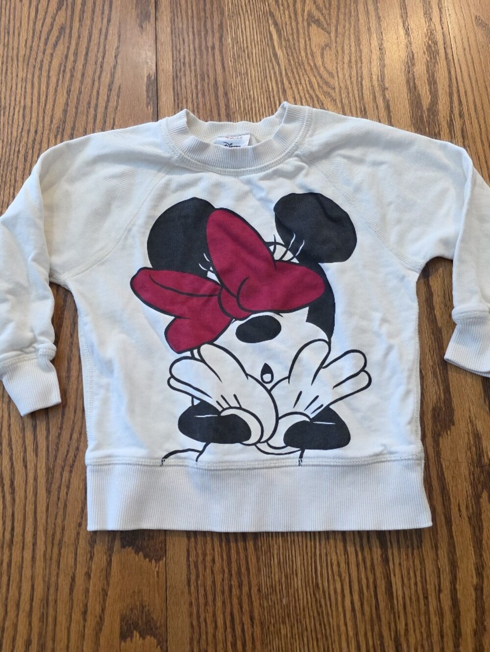 Disney Hanna Andersson 3t Sweatshirt with Black Minnie Graphic and Pink Bow